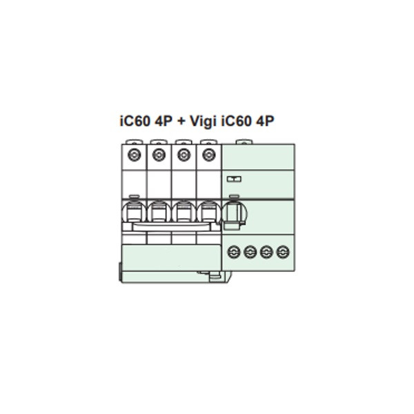 Schneider - Acti9 - iC60 - Bloc dif Vigi - 4P - 63A - 300mA - type AC - 400V - Réf : A9V14463