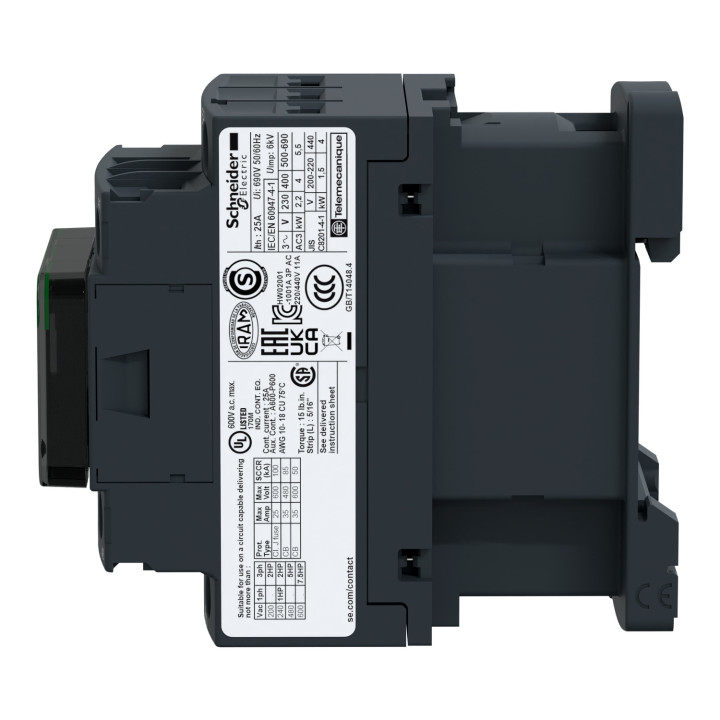 Schneider TeSys - contacteur moteur - 12A - 1F + 1O - bobine 24Vcc - Réf : LC1D12BD