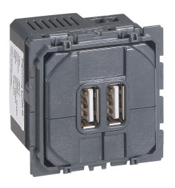 Legrand Céliane - Mécanisme Double Prise chargeur USB Type-A 2,4A 15W - Réf : 067462