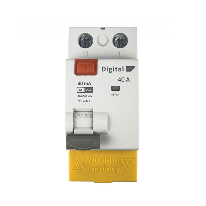 Digital Electric - Interrupteur différentiel 2P - 40A - 30mA - type AC - Réf : 03412