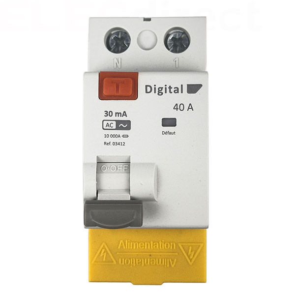 Digital Electric - Interrupteur différentiel 2P - 40A - 30mA - type AC - Réf : 03412
