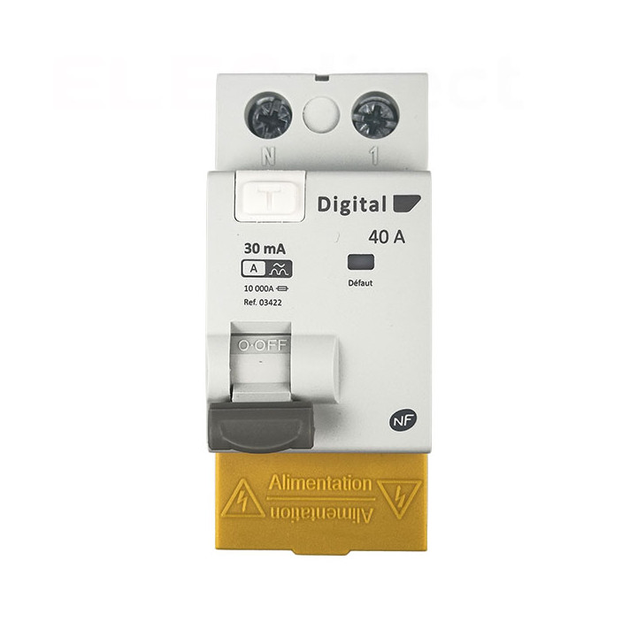 Digital Electric - Interrupteur différentiel 2P - 40A - 30mA - type A - Réf : 03422