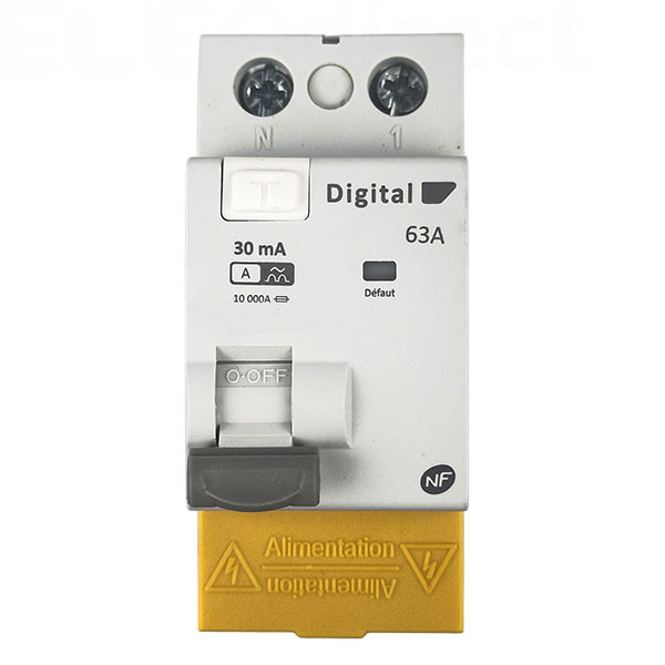 Digital Electric - Interrupteur différentiel 2P - 63A - 30mA - type A - Réf : 03424