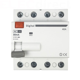 Digital Electric - Interrupteur différentiel 4P - 4x40A - 30mA - Type AC - Réf : 03432