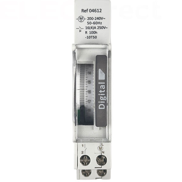 Digital Electric - Interrupteur horaire - 16A - 230Vac - réserve de marche 100h - Réf : 04612