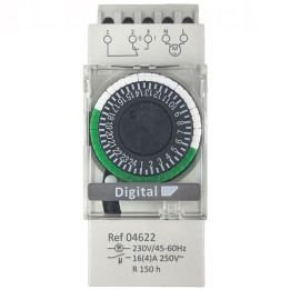 Digital Electric - Interrupteur horaire - 16A - 230Vac - réserve de marche 150h - Réf : 04622