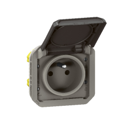 Legrand - Plexo - Prise de courant 2P+T - 16A - 250V - composable - étanche - IP55/IK08 - Anthracite - Réf : 069891L