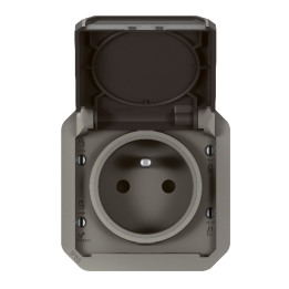 Legrand - Plexo - Prise de courant 2P+T - 16A - 250V - composable - étanche - IP55/IK08 - Anthracite - Réf : 069891L