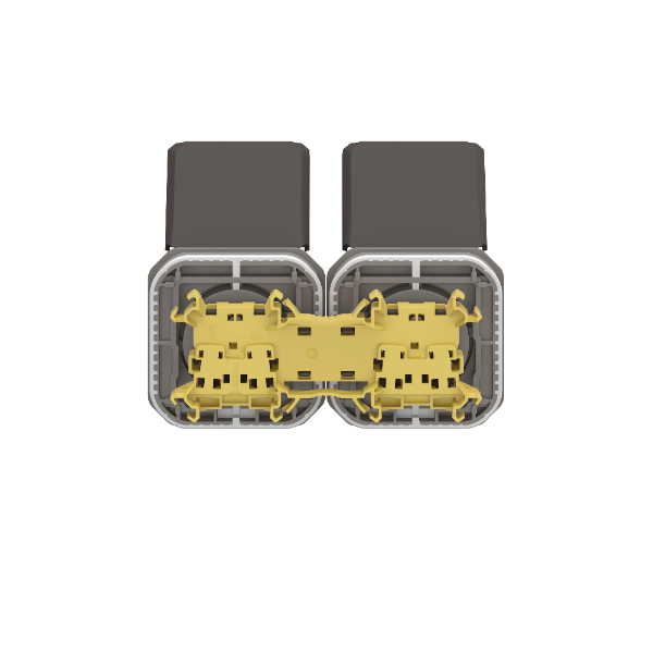Legrand - Plexo - Double prise 2P+T - 16A - 250V - composable - précâblée - horizontale - IP55/IK08 - Anthracite - Réf : 069842L