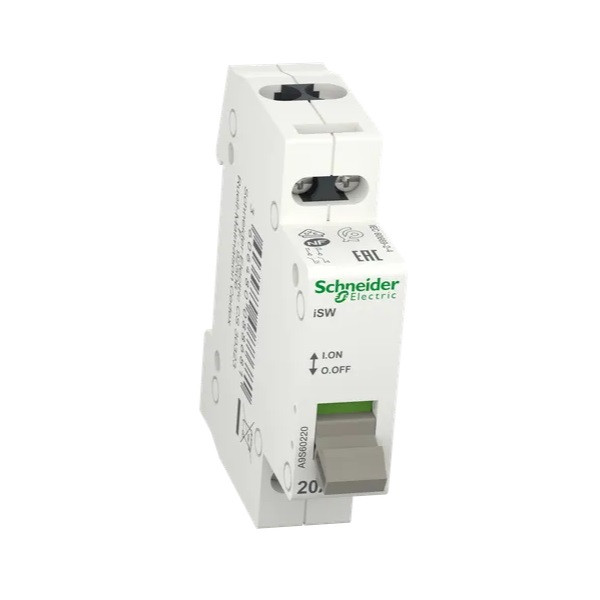 Schneider - Acti9 iSW - Interrupteur de commande - 2P - 20A - Réf : A9S60220