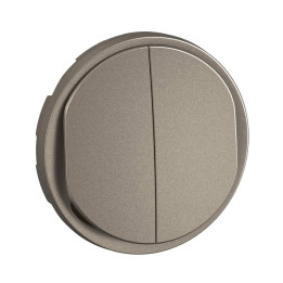 Legrand - Céliane 2024 - Enjoliveur pour double interrupteur ou va-et-vient - Titane - Réf : CT2001