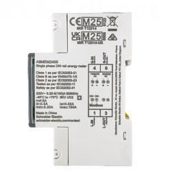 Schneider - Acti9 iEM - compteur d'énergie mono - 100A - MID - afficheur Modbus - Réf : A9MEM2455
