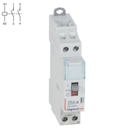 Legrand - Contacteur de puissance JOUR/NUIT bipolaire 230V silencieux - 25A - 2F - Réf : 412558