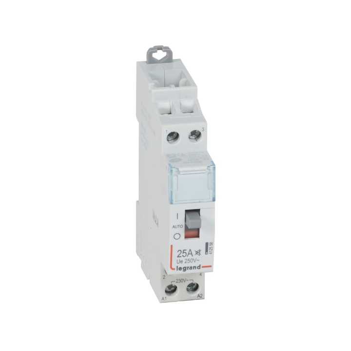 Legrand - Contacteur de puissance JOUR/NUIT bipolaire 230V silencieux - 25A - 2F - Réf : 412558