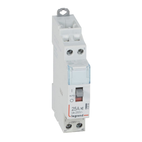 Legrand - Contacteur de puissance JOUR/NUIT bipolaire 230V silencieux - 25A - 2F - Réf : 412558