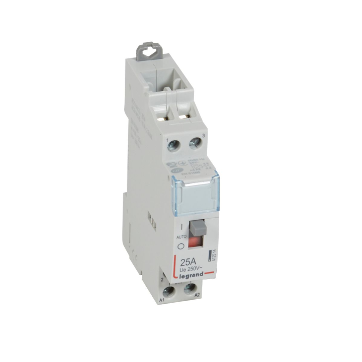 Legrand - Contacteur de puissance -  bobine 24V AC - 2F - 25A - à commande manuelle - Réf : 412514