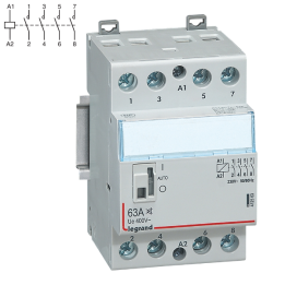 Legrand - Contacteur de puissance 4P bobine 230V - Silencieux - 63A - 4F - 3M - Réf : 412563
