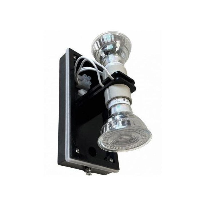 Spectrum - Applique murale extérieure - Parete - GU10x2 bi-directionnelle gris- IP54, 2x6W max. - A++ - Réf : SLIP007008