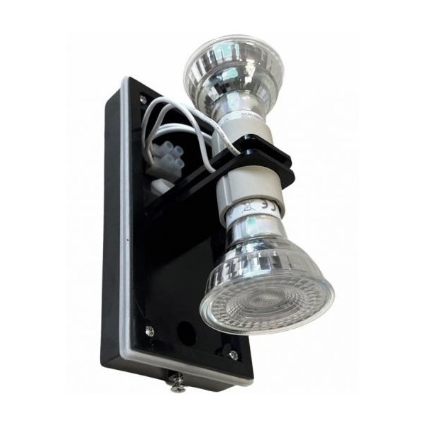 Spectrum - Applique murale extérieure - Parete - GU10x2 bi-directionnelle gris- IP54, 2x6W max. - A++ - Réf : SLIP007008