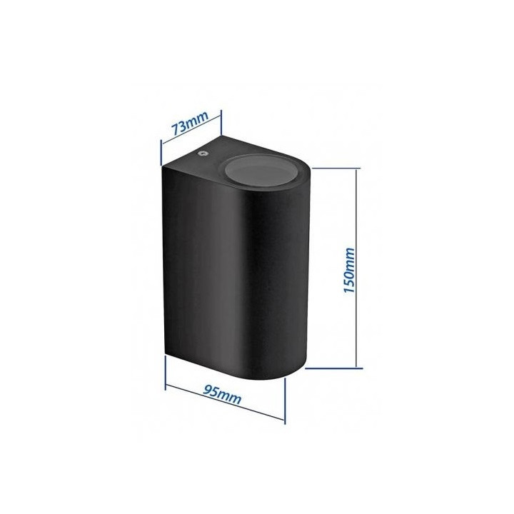 Spectrum - Applique murale extérieure - Parete - GU10x2 bi-directionnelle gris- IP54, 2x6W max. - A++ - Réf : SLIP007008
