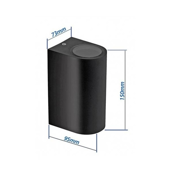 Spectrum - Applique murale extérieure - Parete - GU10x2 bi-directionnelle gris- IP54, 2x6W max. - A++ - Réf : SLIP007008