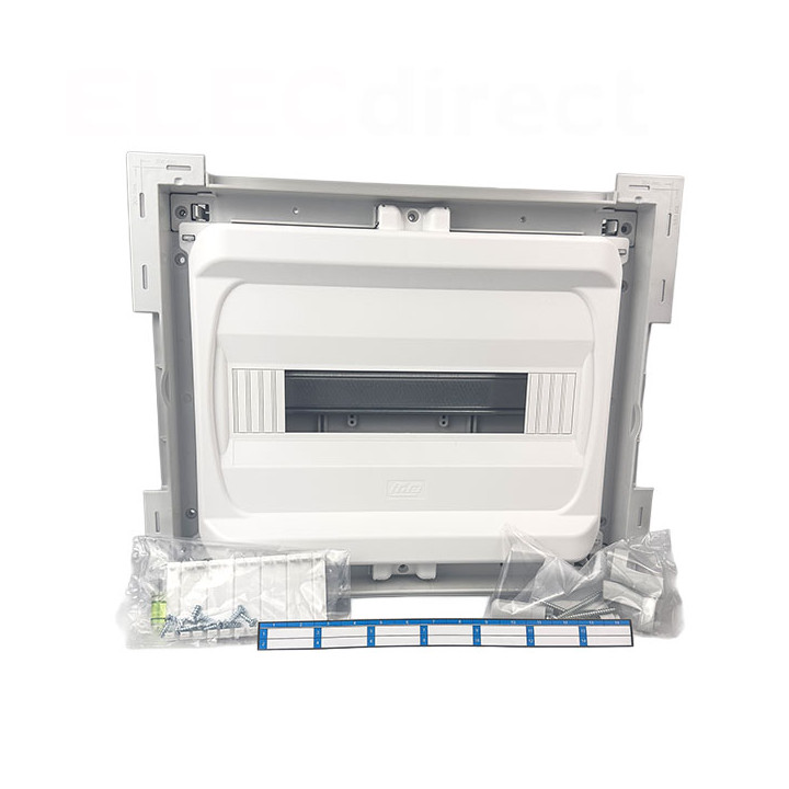 Digital electric - Coffret encastré vide - IP40 porte métal extra plate - 1 rangée - 14 mod - Réf : 07432