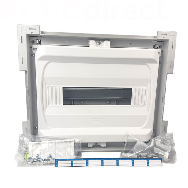 Digital electric - Coffret encastré vide - IP40 porte métal extra plate - 1 rangée - 14 mod - Réf : 07432