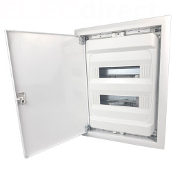 Digital electric - Coffret encastré vide - IP40 porte métal extra plate - 2 rangées - 28 mod - Réf : 07434