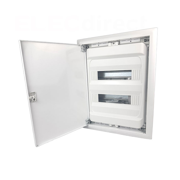 Digital electric - Coffret encastré vide - IP40 porte métal extra plate - 2 rangées - 28 mod - Réf : 07434