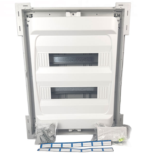 Digital electric - Coffret encastré vide - IP40 porte métal extra plate - 2 rangées - 28 mod - Réf : 07434