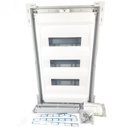 Digital Electric - Coffret encastré vide - IP40 porte métal extra plate - 3 rangées - 42 mod - Réf : 07436