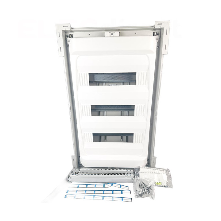 Digital Electric - Coffret encastré vide - IP40 porte métal extra plate - 3 rangées - 42 mod - Réf : 07436