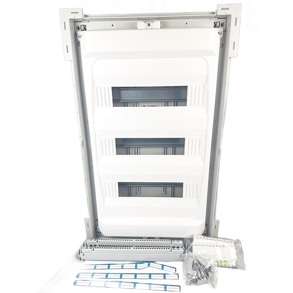 Digital Electric - Coffret encastré vide - IP40 porte métal extra plate - 3 rangées - 42 mod - Réf : 07436