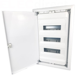 Digital Electric - Coffret encastré vide - IP40 porte métal extra plate - 3 rangées - 42 mod - Réf : 07436