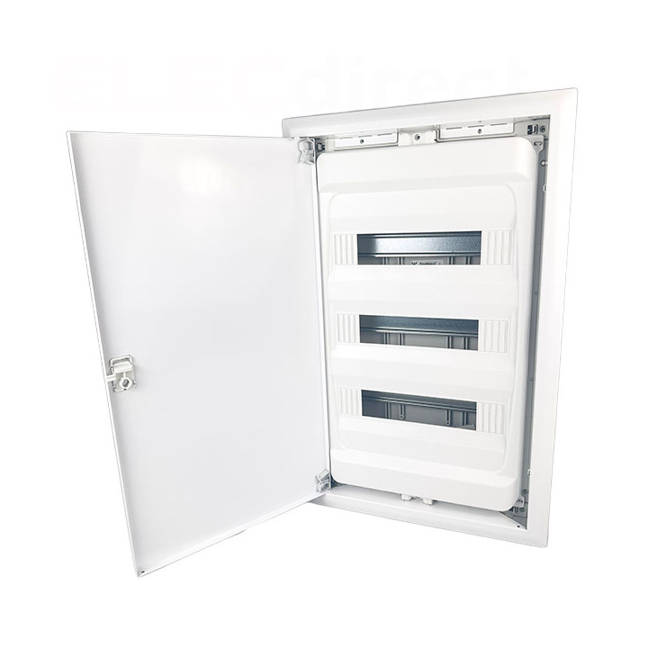 Digital Electric - Coffret encastré vide - IP40 porte métal extra plate - 3 rangées - 42 mod - Réf : 07436