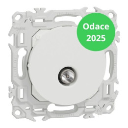 Schneider - Odace 2025 - prise TV simple mâle - sortie coaxiale - blanc craie - Réf : S920445