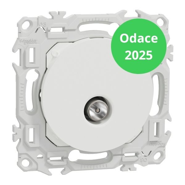 Schneider - Odace 2025 - prise TV simple mâle - sortie coaxiale - blanc craie - Réf : S920445