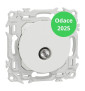 Schneider - Odace 2025 - Prise TV simple mâle - Sortie coaxiale - Blanc craie - Réf : S920445