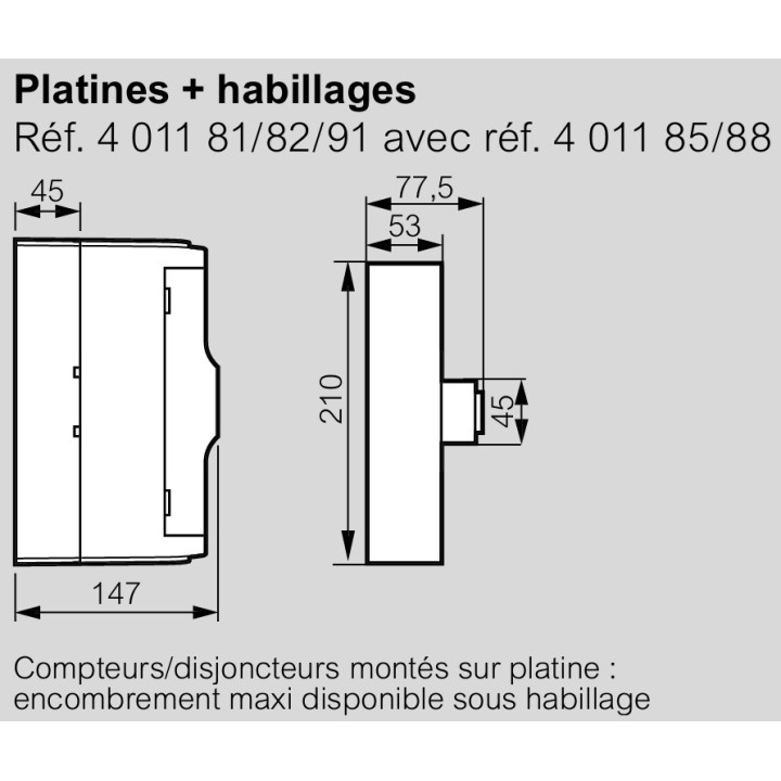 Legrand - Habillage + porte pour platine de branchement - Réf : 401185