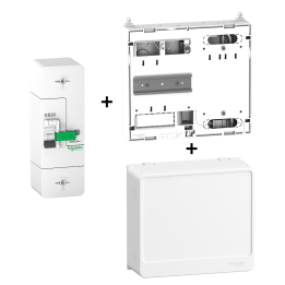 Schneider - Disjoncteur de branchement EDF + platine + habillage + porte - R9FT645+R9H13206+R9H13418