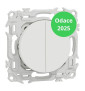 Schneider - Odace 2025 - Double va-et-vient ou poussoir - 10AX - Blanc craie - Réf : S920214