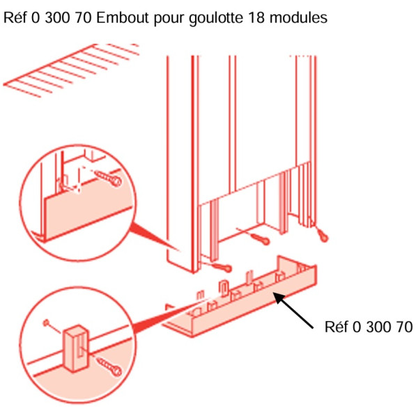 Legrand - Embout d'extrémité pour goulotte GTL Drivia 18 modules - Réf : 030070