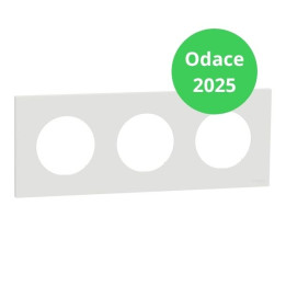 Schneider - Odace 2025 - plaque de finition 3 postes - Blanc craie - Réf : S920706