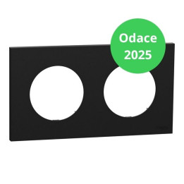Schneider - Odace 2025 - plaque de finition 2 postes - Noir onyx - Réf : S940704