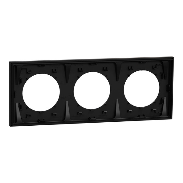 Schneider - Odace 2025 - plaque de finition 3 postes - Noir onyx - Réf : S940706