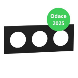 Schneider - Odace 2025 - plaque de finition 3 postes - Noir onyx - Réf : S940706