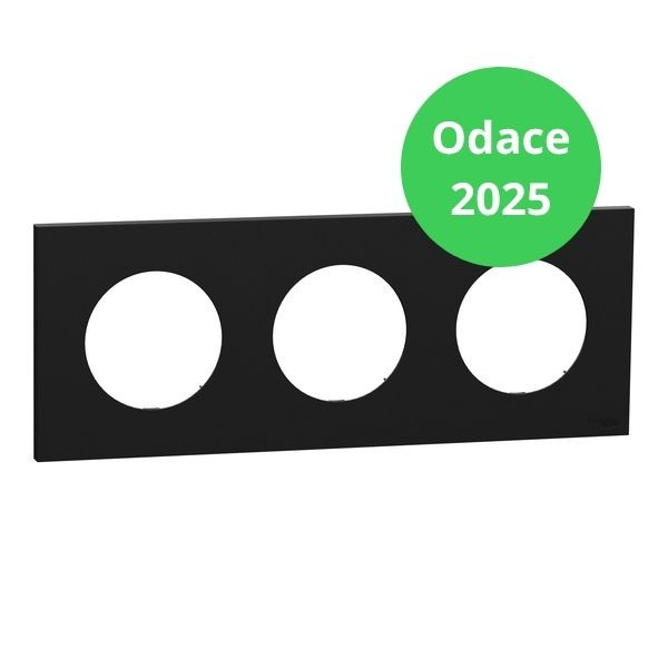 Schneider - Odace 2025 - plaque de finition 3 postes - Noir onyx - Réf : S940706