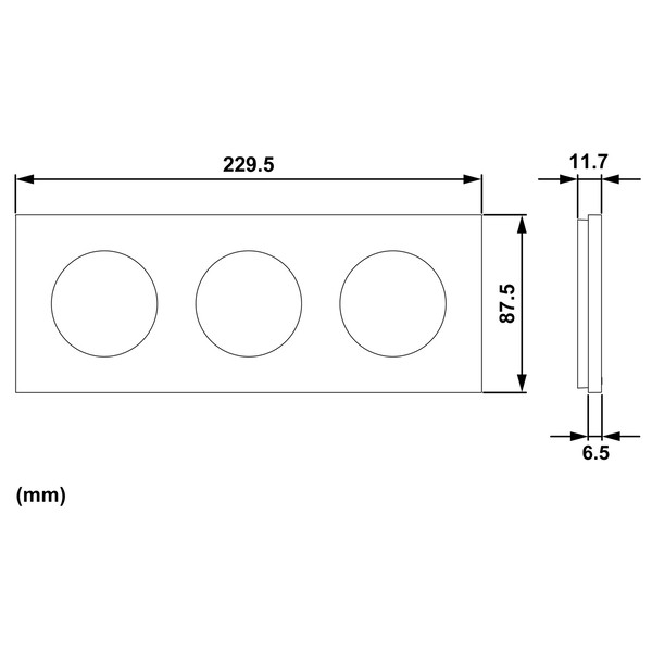Schneider - Odace 2025 - plaque de finition 3 postes - Noir onyx - Réf : S940706