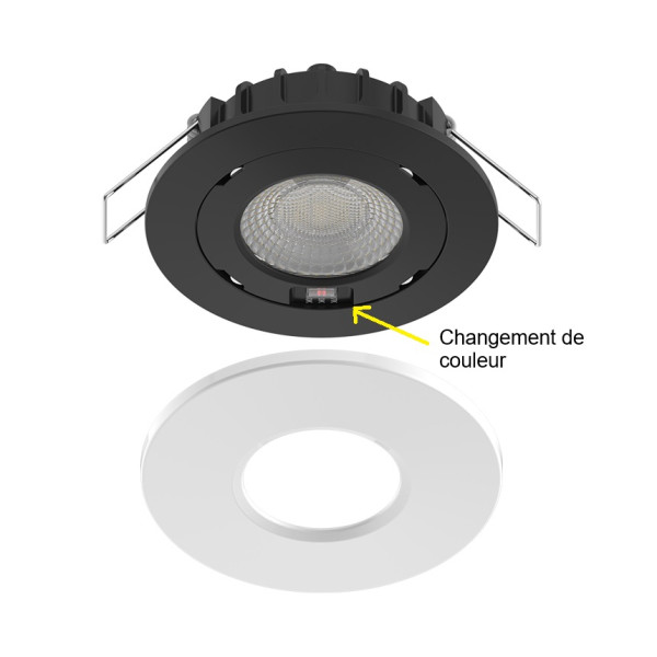 SOLUM - Spot LED ANDRO SLIM - D67 Dimmable - blanc - 7W - IP65 - BBC - Angle 60° - 2700/3000/4000K - 680-715lm - Réf : S0190790D