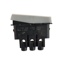 Legrand -Mosaic L -  Interrupteur ou va-et-vient Témoin EasyLed 20AX 250V - 1 module - Blanc - Réf : 077060L